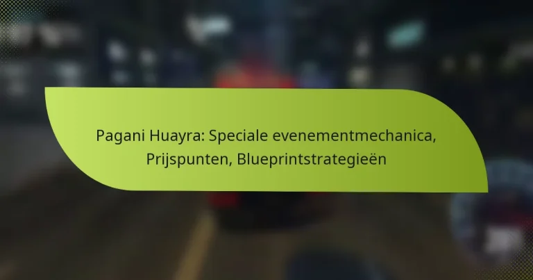 Pagani Huayra: Speciale evenementmechanica, Prijspunten, Blueprintstrategieën